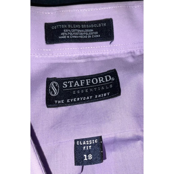 Stafford Essentials Mens Dress Shirt Lot 3 Short Sleeve Classic Fit 18 - Picture 5 of 12